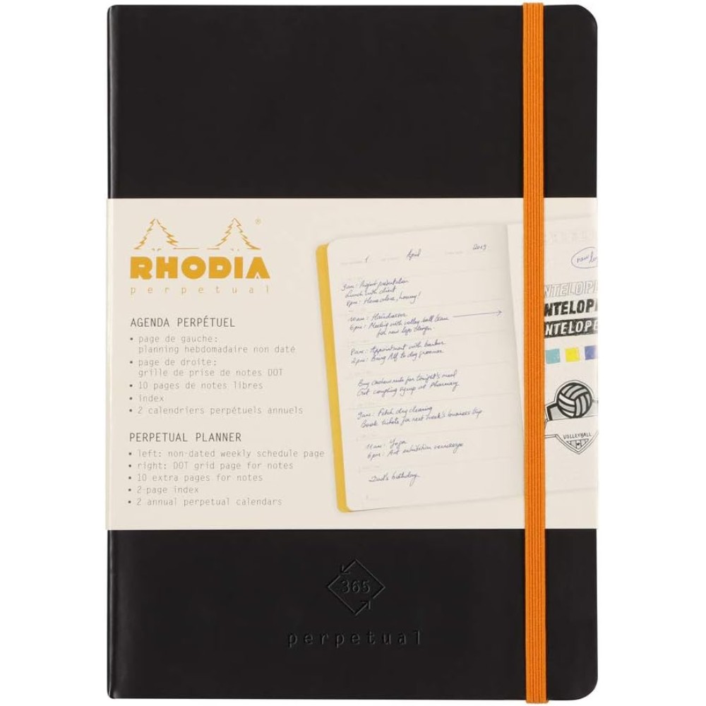 Еженедельник недатированный Clairefontaine Rhodia "Rhodiarama Perpetual", 148x210 мм, 128 страниц, черный - 2