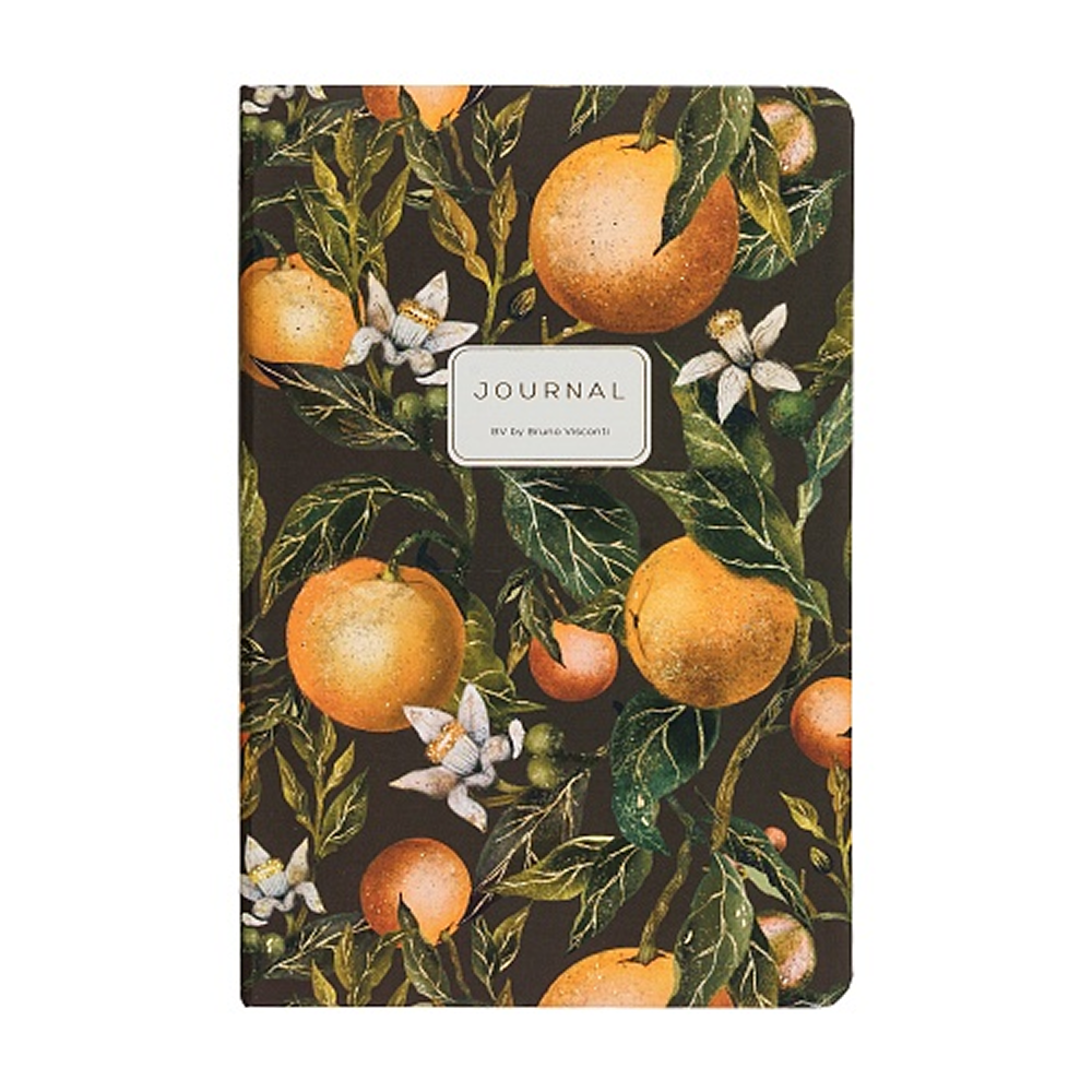 Книга записная "Flora. Paradise. Oranges", A5, 100 листов, линейка, твердая обложка, зеленый, оранжевый - 2