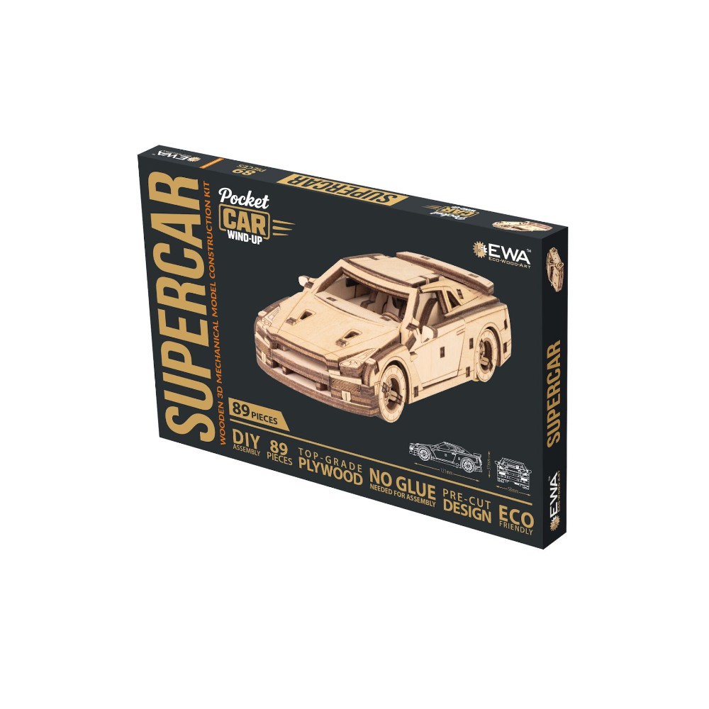Конструктор 3D "Суперкар", механический, деревянный - 2
