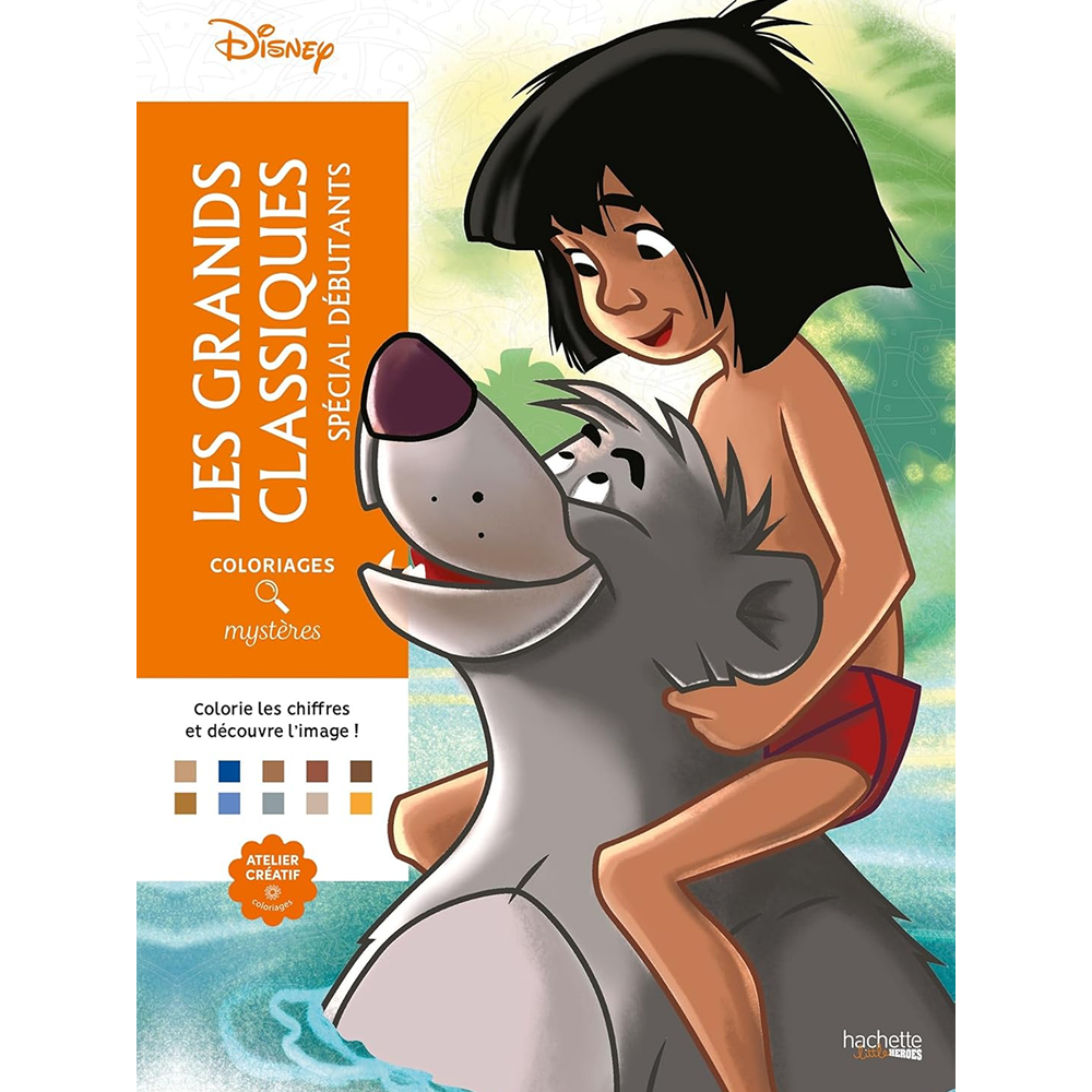 Раскраска по номерам на французском языке "Coloriages mystères Disney -Les Grands classiques. Spécial débutants"