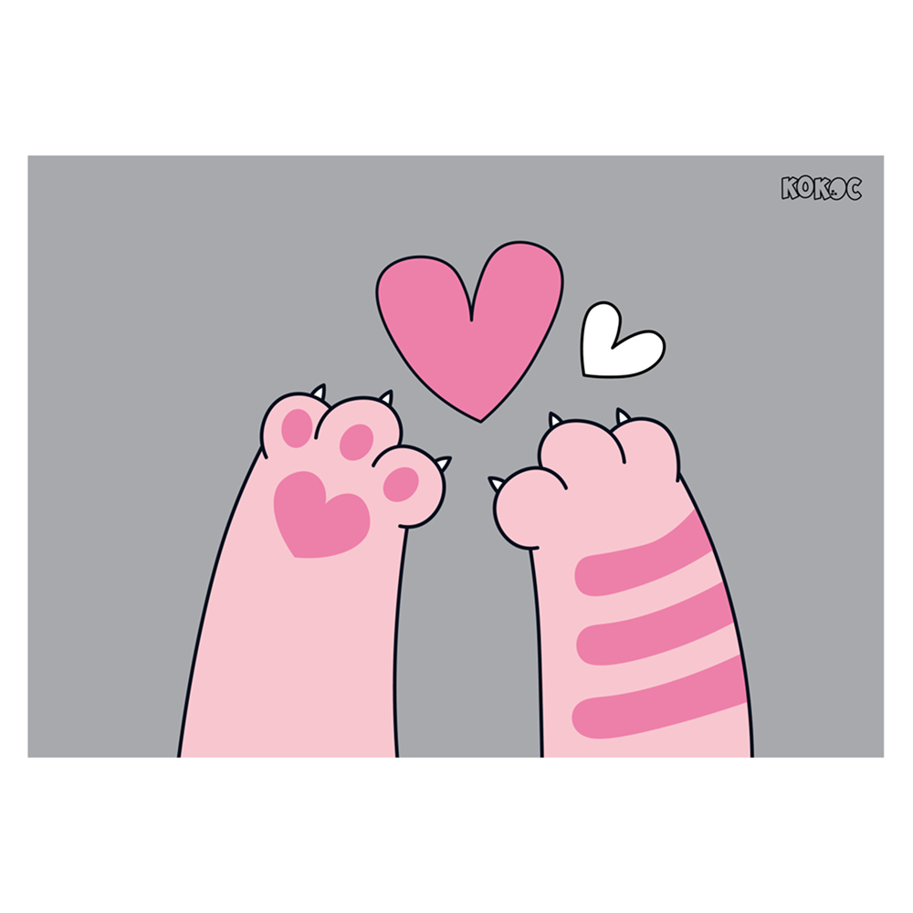 Пленка для труда "Cats & Heart", разноцветный