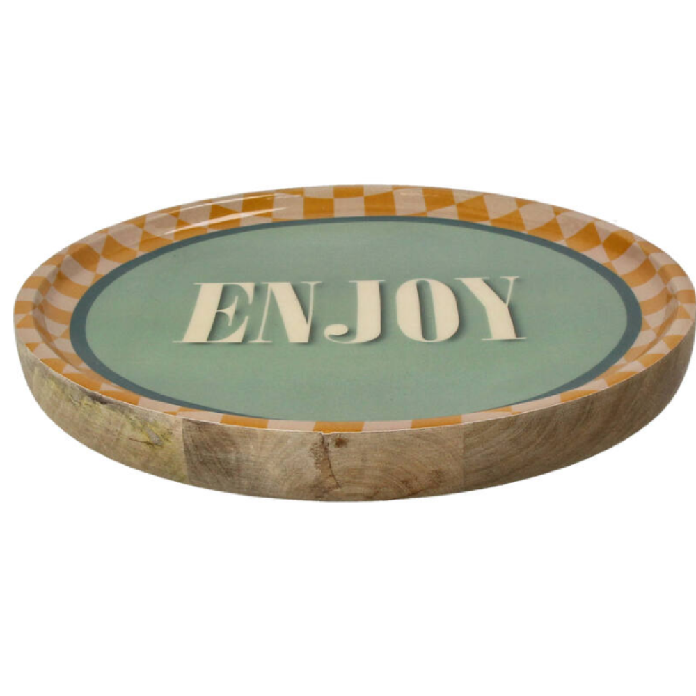 Тарелка деревянная "Enjoy", 25х25х2.5 см, разноцветный - 2