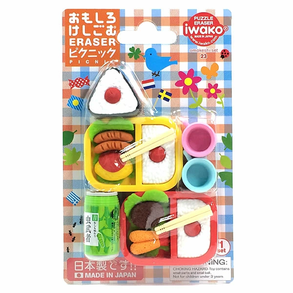Набор ластиков "IWAKO Picnic", 6 шт, ассорти