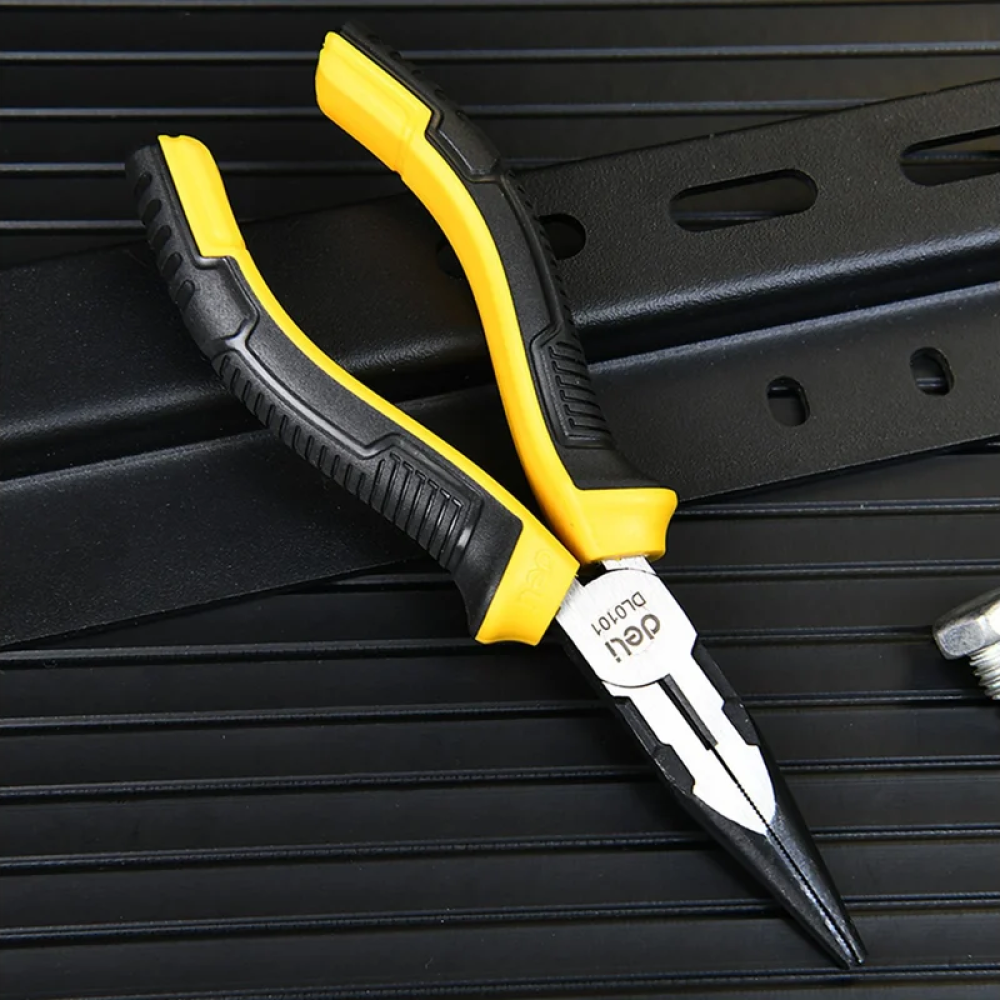 Длинногубцы Deli YS EDL0101, 160 мм, 2-х компонентные рукоятки - 6