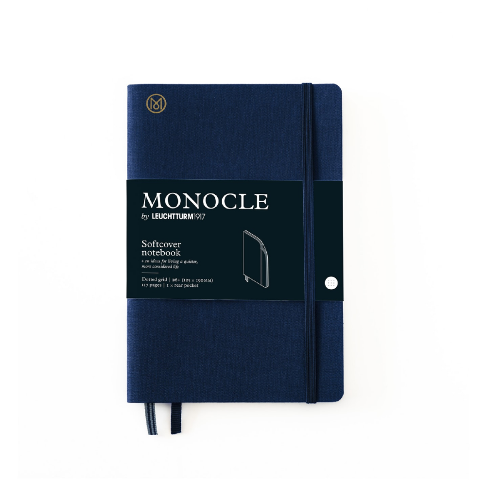 Блокнот "Leuchtturm1917. Monocle", B6+, 128 страниц, в точку, на резинке, синий