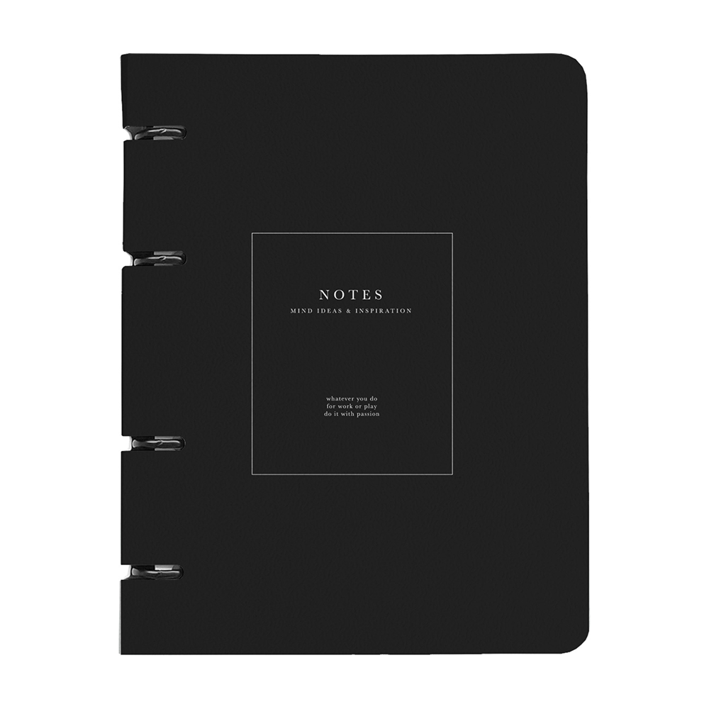 Тетрадь "Notes", A5, 120 листов, клетка, на кольцах, черный