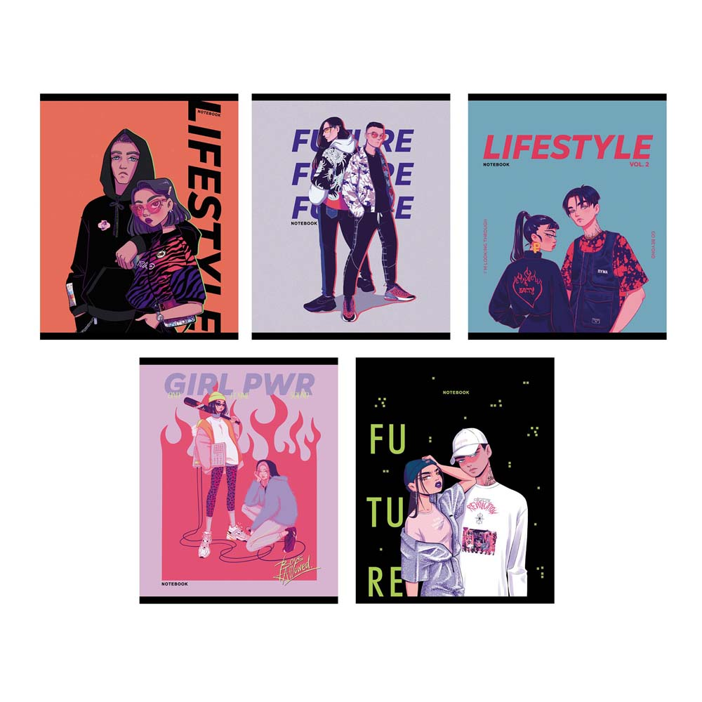 Тетрадь "Lifestyle", А5, 48 листов, клетка, ассорти 