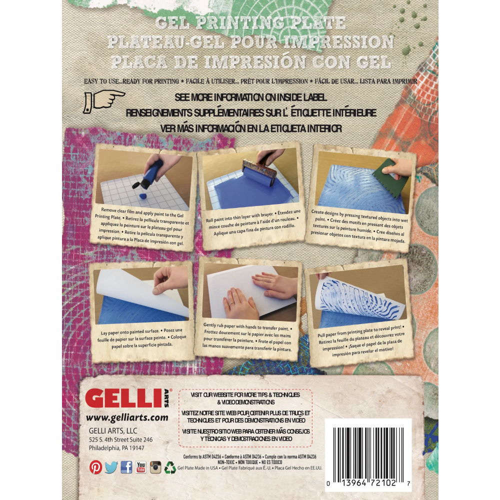Пластина для печати "Gelli Arts", 22.9х30.5 см - 2