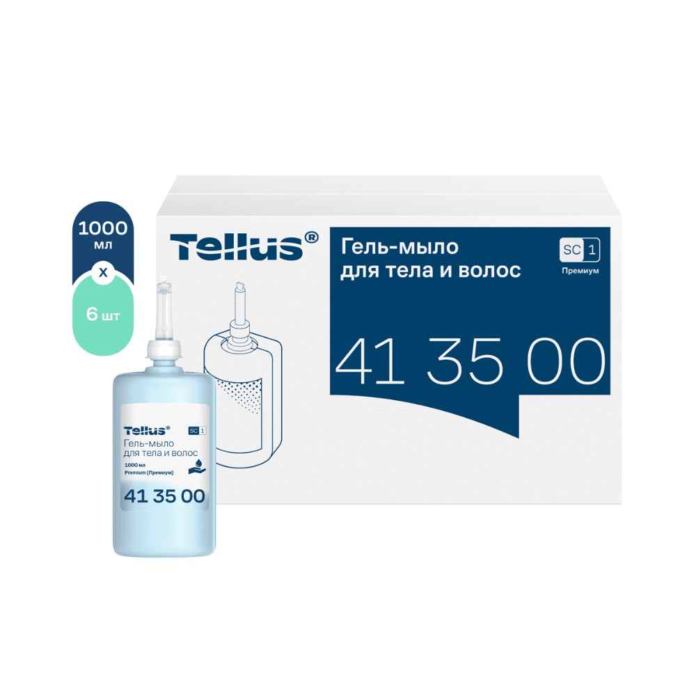 Мыло-гель Tellus Премиум для тела и волос 1 л, SC1 - 2