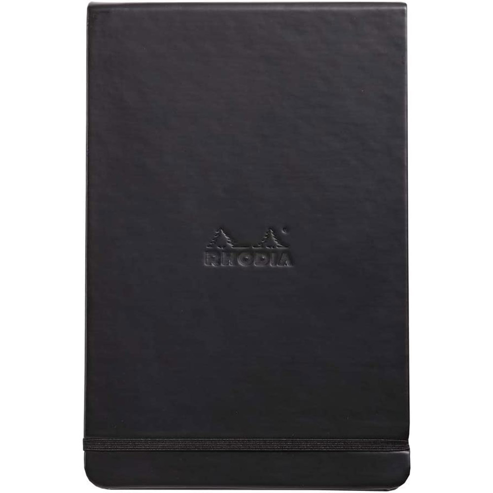 Блокнот "Rhodiarama Webnotepad" на резинке, A5, 96 листов, линейка, черный