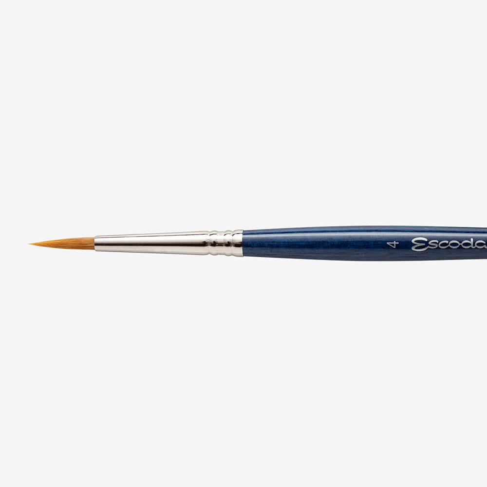 Кисть "Escoda Chronos", микс, круглая, на короткой ручке, № 4 - 2