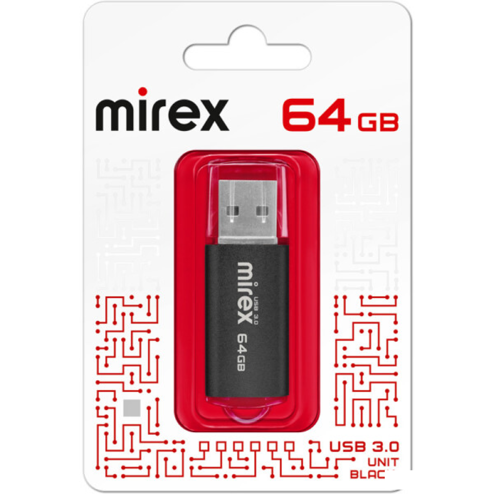 USB Flash накопитель 3.0 64 Gb UNIT BLACK, металл