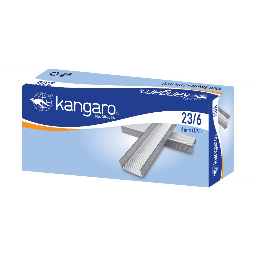 Скобы "Kangaro", 23/6, 1000 шт,  металлик