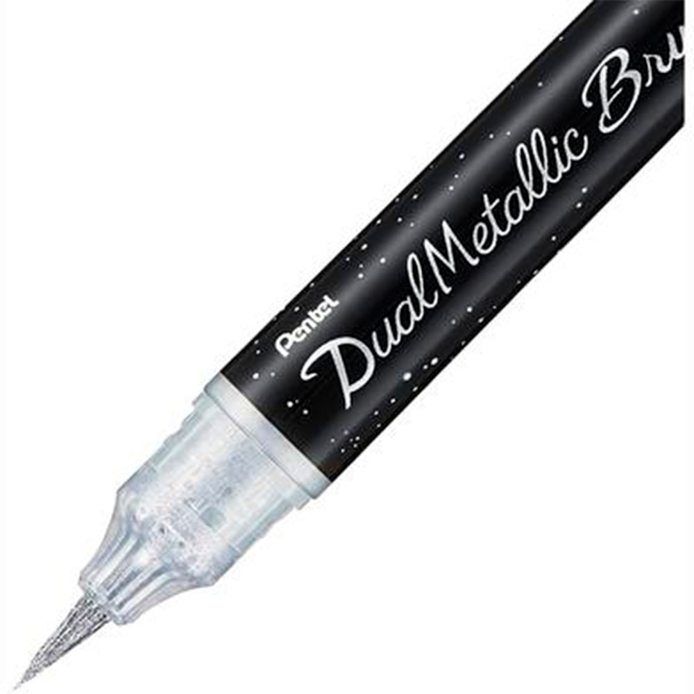 Маркер-кисть "Dual Metallic Brush", серебристый металлик - 2