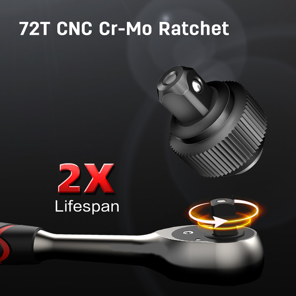 Набор инструмента 1/2" Deli RS EDQ43062, 62 шт. - 6