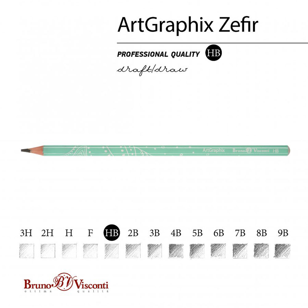 Карандаш чернографитный "ArtGraphix. Шепот моря", HB, без ластика, ассорти - 2