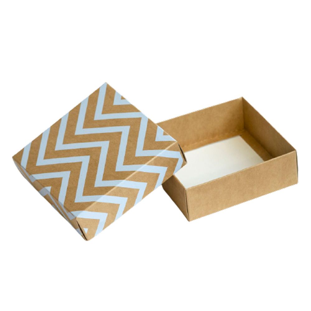 Коробка подарочная "Зигзаг", 12x12x4 см, голубой - 2