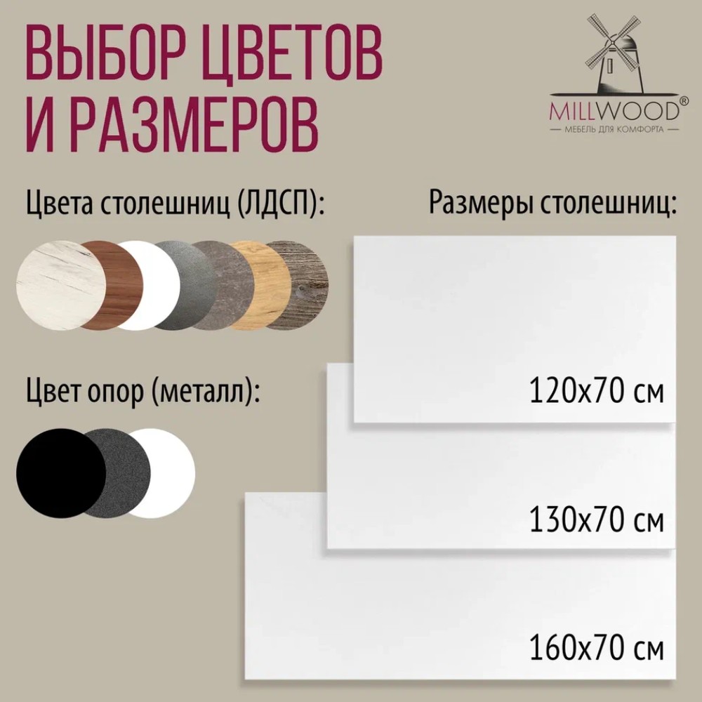 Стол письменный Millwood Лофт Сиэтл (ДТ-5), 1600х700 мм, белый, черный - 9