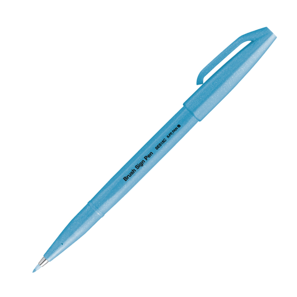 Маркер-кисть "Brush Sign pen", флуоресцентный синий