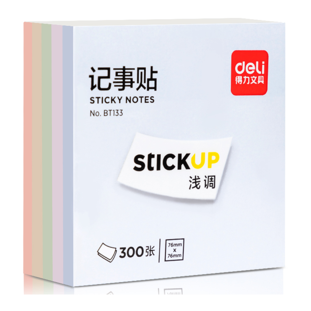 Бумага для заметок "Stick Up", 76x76 мм, 300 листов, ассорти 