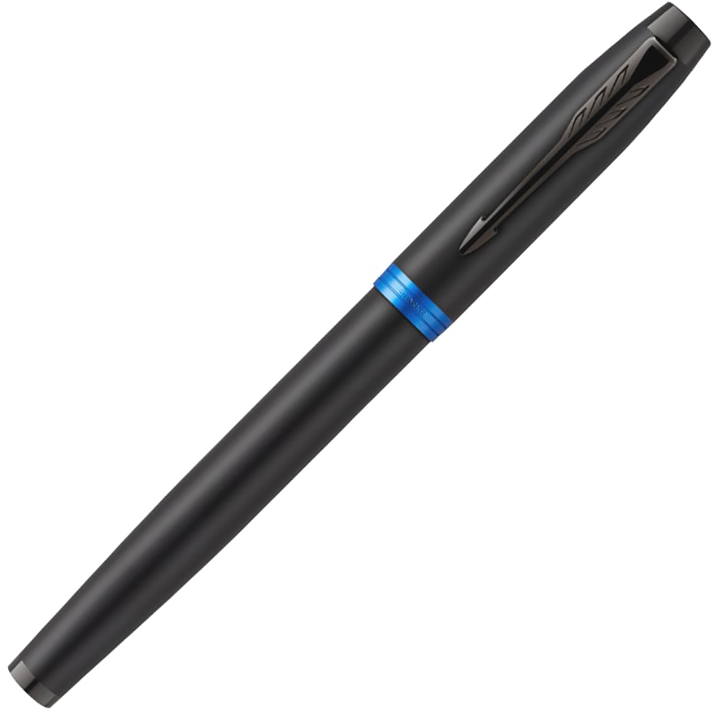 Ручка-роллер Parker "IM Vibrant Rings T315 Marine Blue PVD", 0,5 мм, черный, синий, стерж. черный - 4