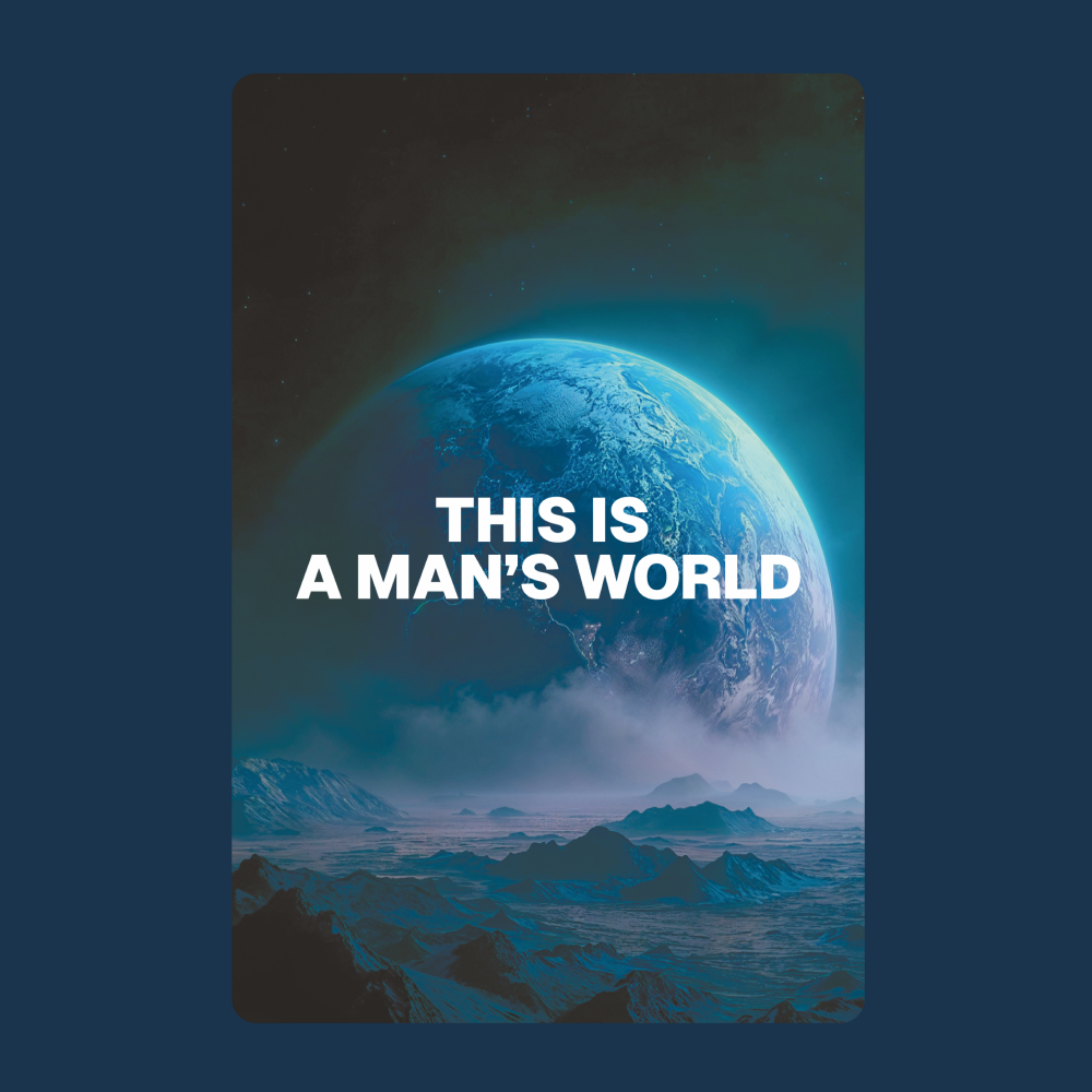 Блокнот "This is a man’s world", A5, 80 листов, темно-синий, срез голографический - 2
