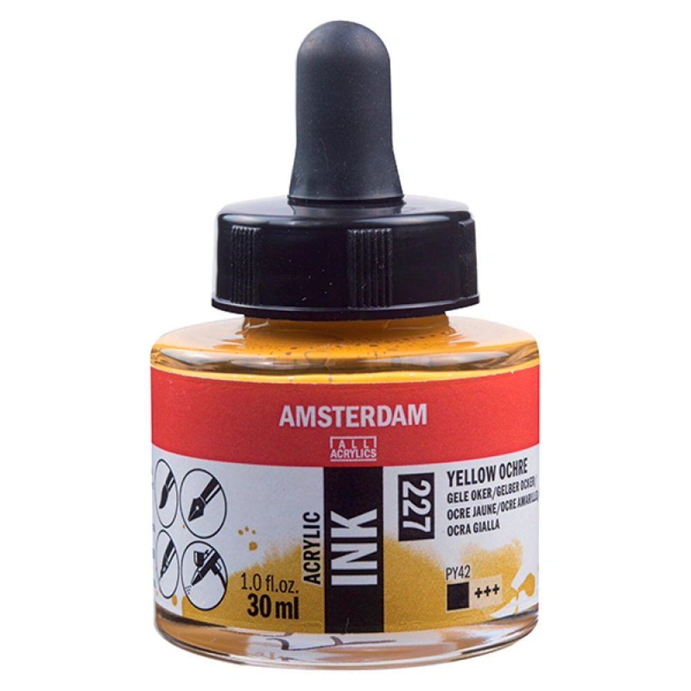 Жидкий акрил "Amsterdam", 227 охра желтая, 30 мл