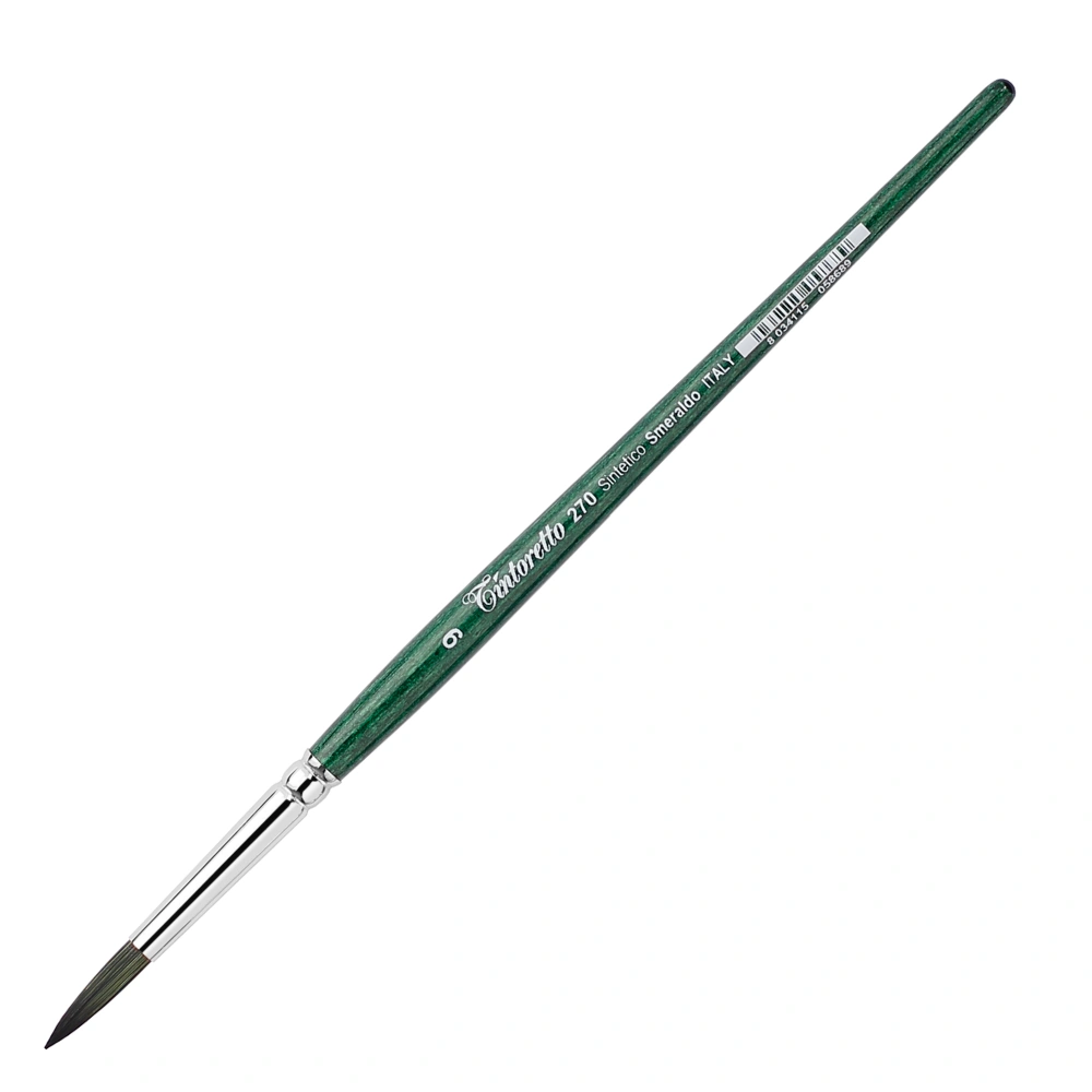 Кисть для рисования "Tintoretto Emerald", синтетика, круглая, №9
