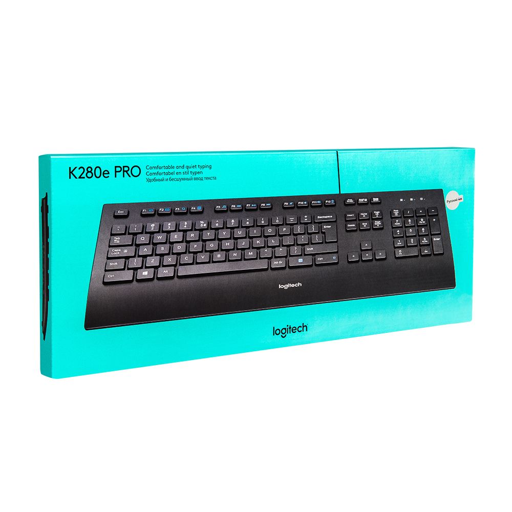 Клавиатура Logitech "K280e", USB, проводная, черный - 2