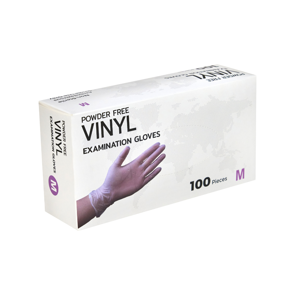 Перчатки виниловые одноразовые, р-р M, 100 шт./уп., прозрачный - 7