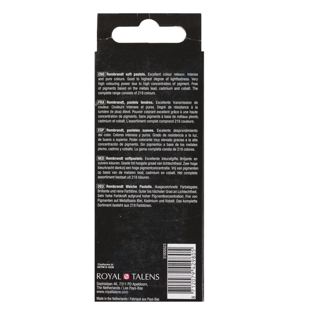 Набор мягкой пастели "Rembrandt Half Pastel", 5 цветов, темные синие - 4