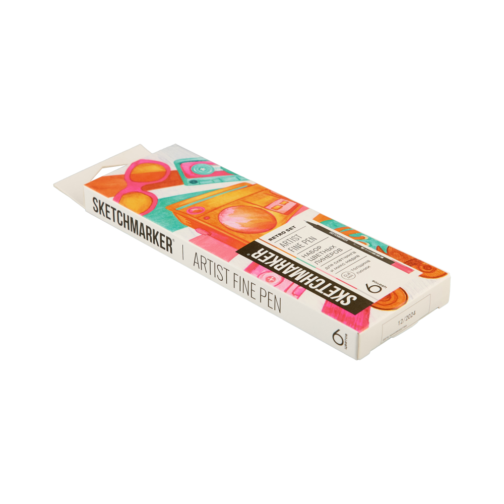 Ручка капиллярная "Sketchmarker Artist fine pen Mid", 6 шт - 9