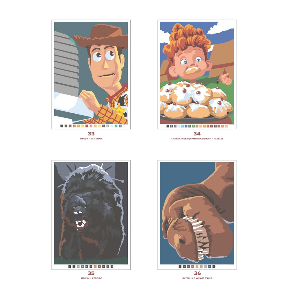 Раскраска по номерам на французском языке "Coloriages mystères Disney - Pixar" - 4