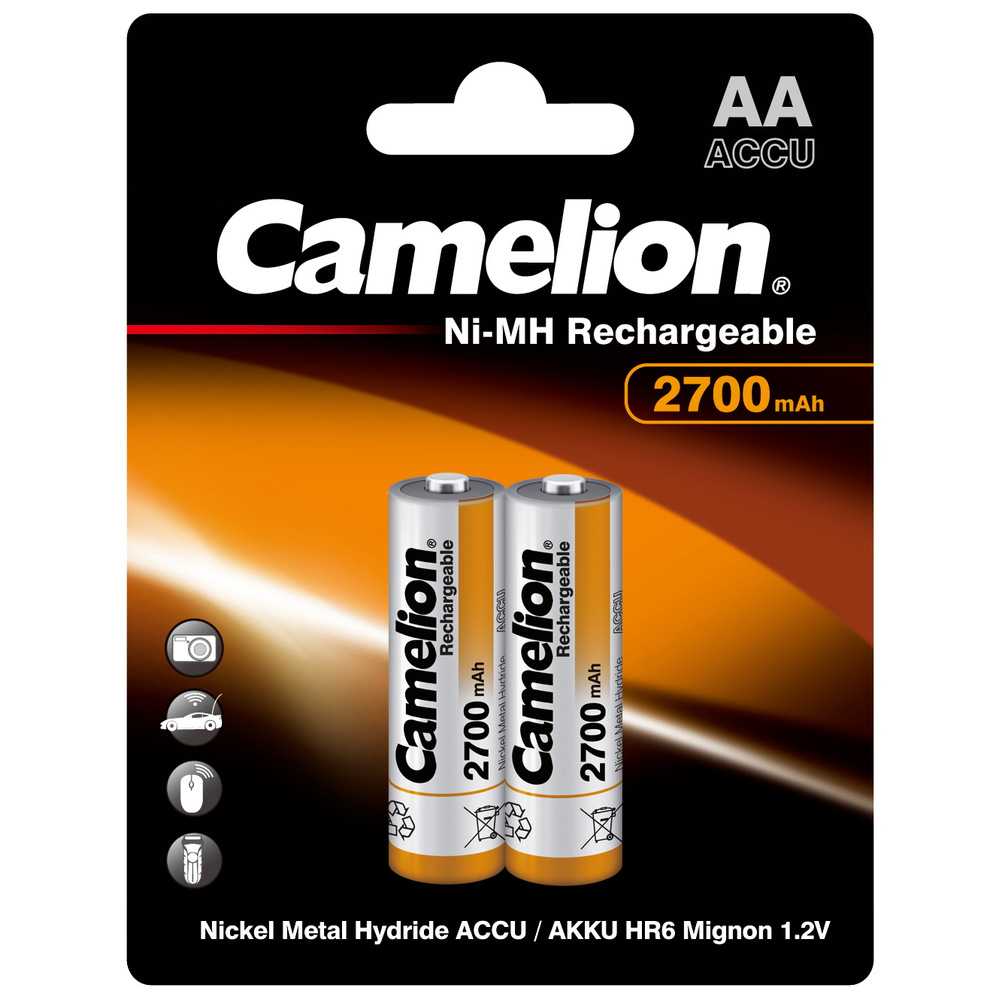 Аккумулятор Camelion NH-AA2700BP2 24/384, 1.2V, 2700 мА/ч, 2 шт.