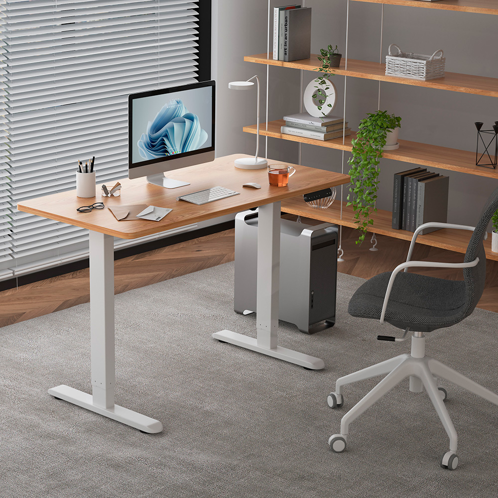 Стол с электроприводом WellDesk Prime 1300x675х18 белый/дуб бардолино натуральный (9191462+9072452) - 3