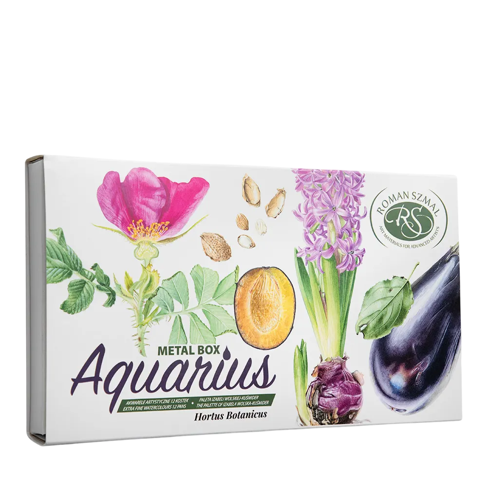 Краски акварельные "Aquarius. Botanical Set by Izabela Wolska-Kuśmider", 12 цветов, кюветы - 3