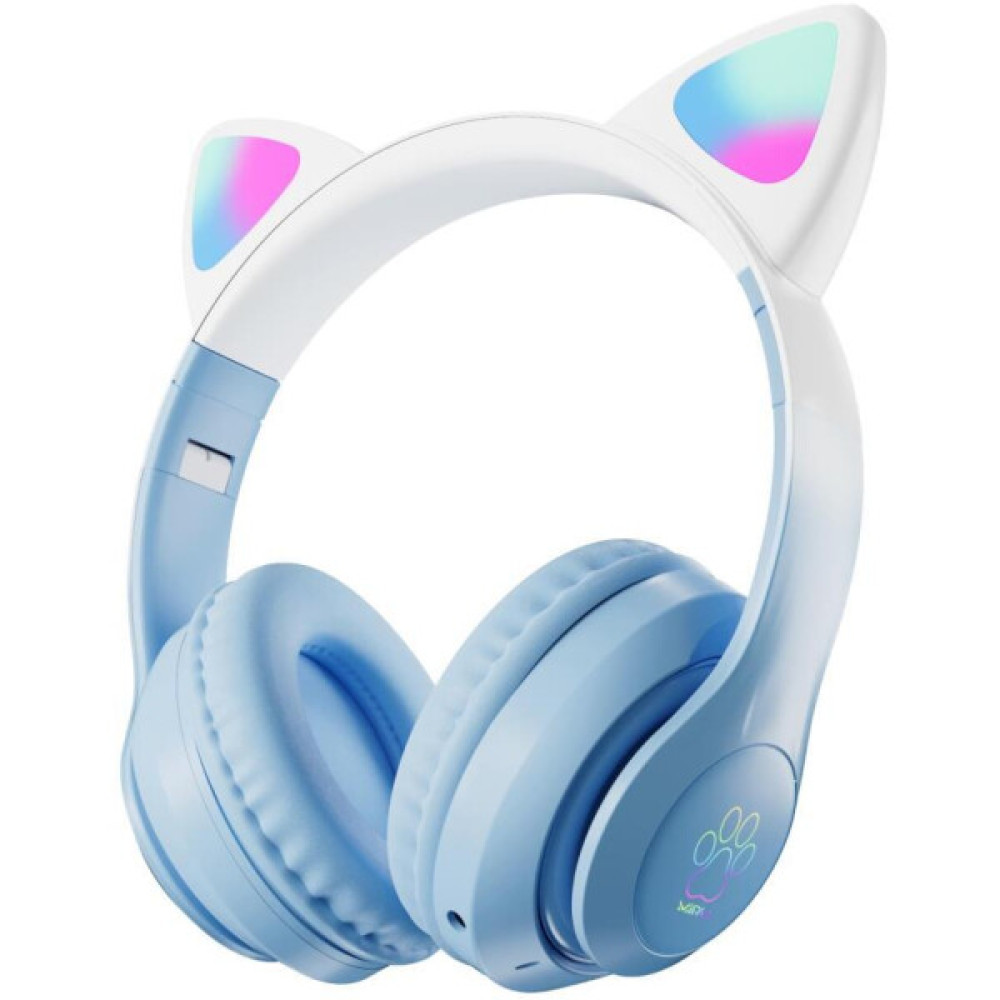 Наушники беспроводные Miru "CAT EP-W10", Bluetooth, голубой 