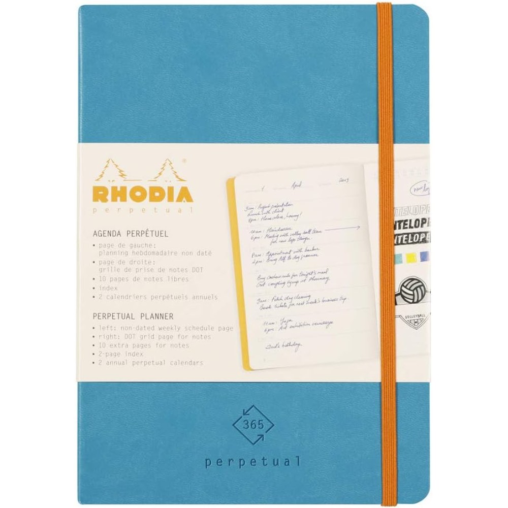 Еженедельник недатированный Clairefontaine Rhodia "Rhodiarama Perpetual", 148x210 мм, 128 страниц, бирюзовый - 2