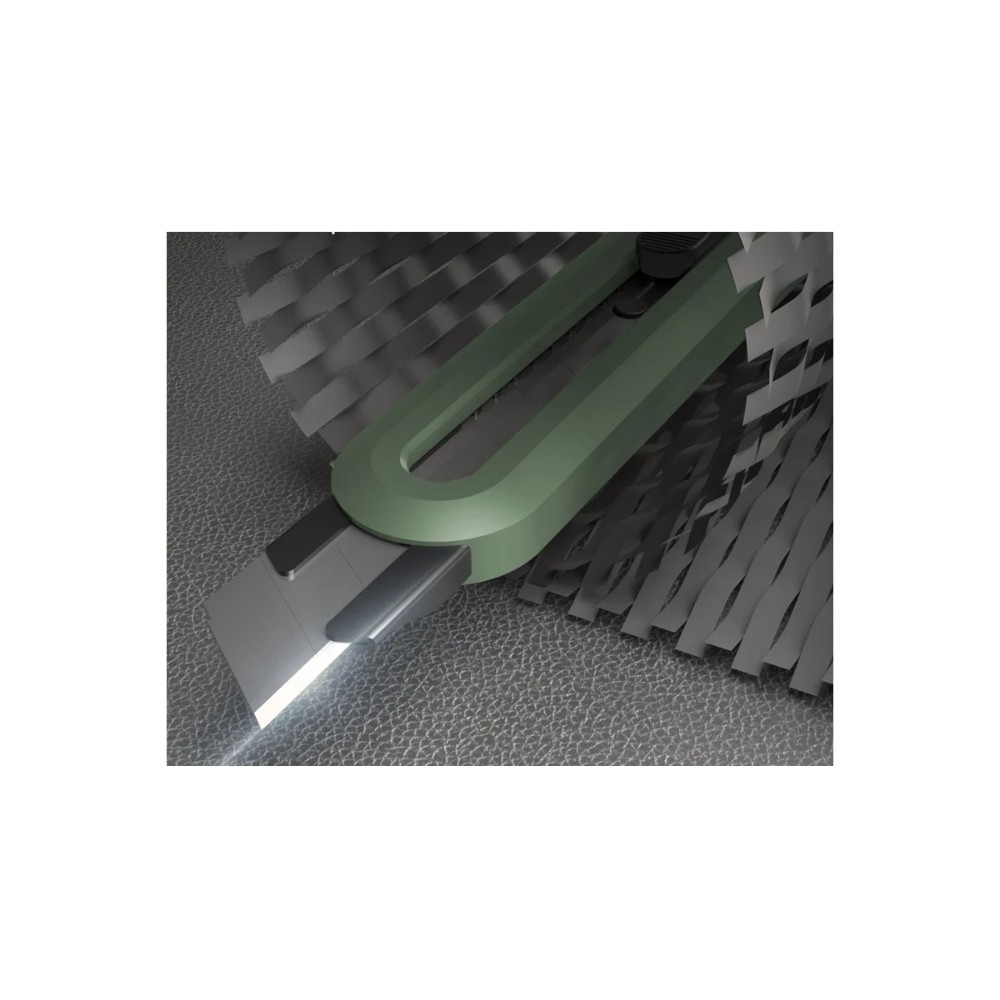 Набор ножей строительных Deli HSEHT4003L, 3 шт (ножи 9мм/18мм/трапеция), Soft Touch, зеленый - 7