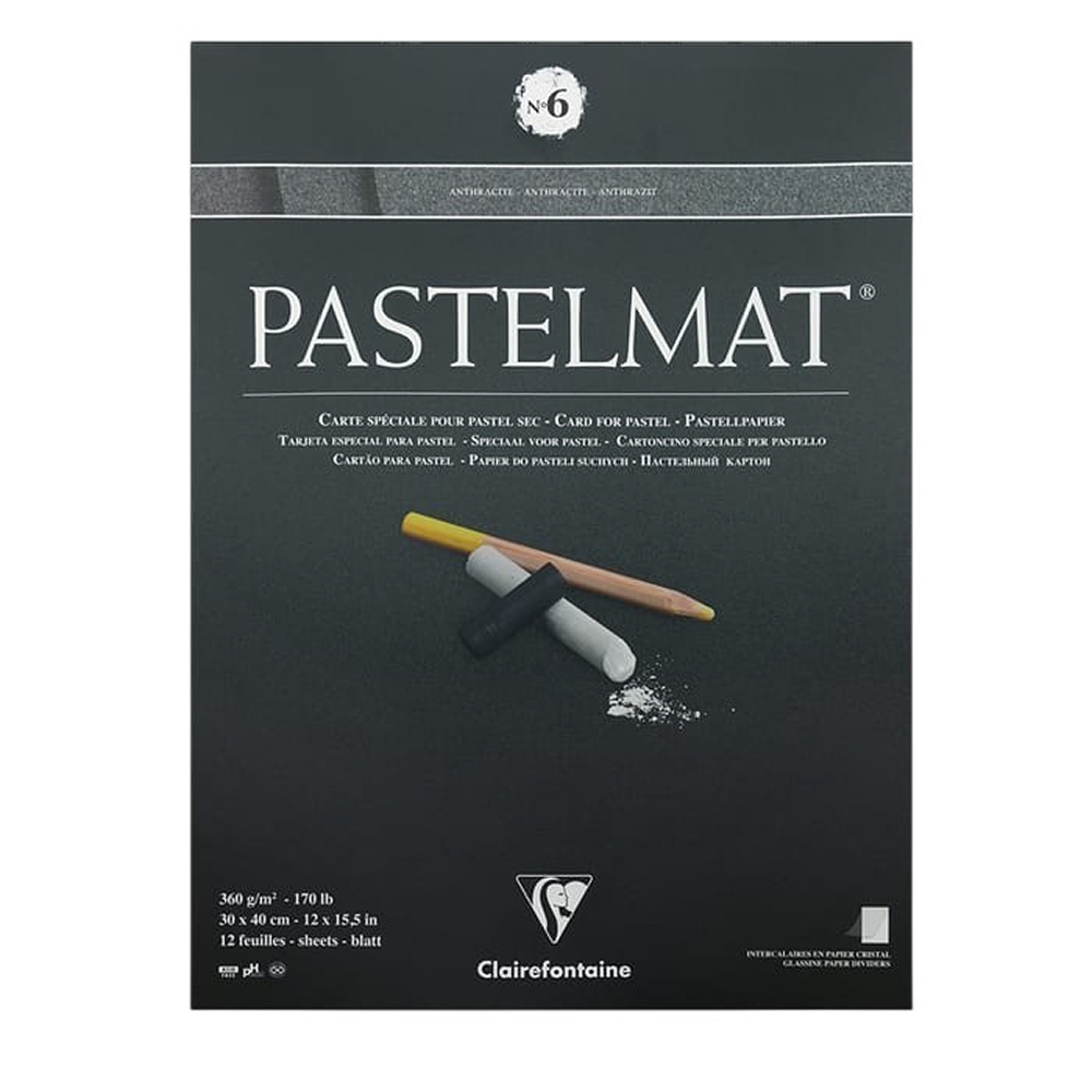 Блок бумаги для пастели "Pastelmat", антрацит, 30x40см, 360 г, 12 листов, №6