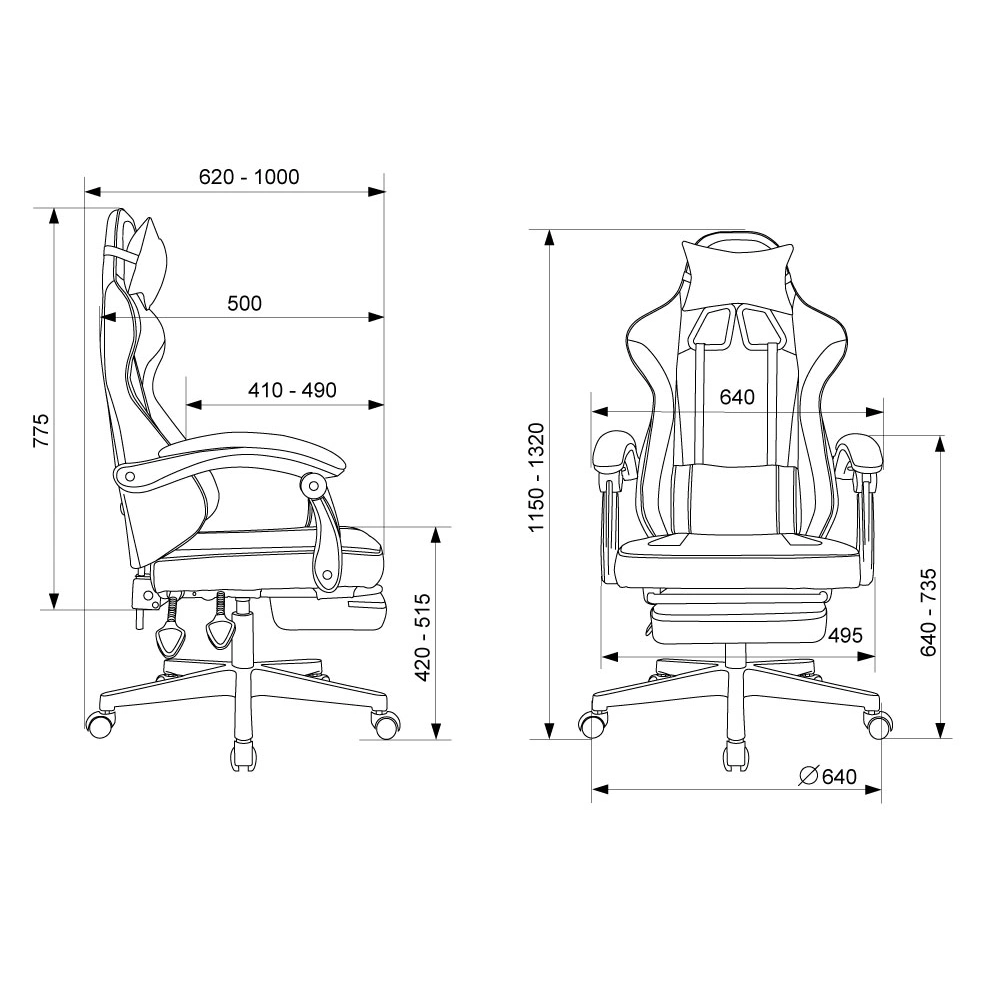 Кресло игровое Бюрократ Knight "Custom/F GR", ткань, пластик, серый, черный - 15