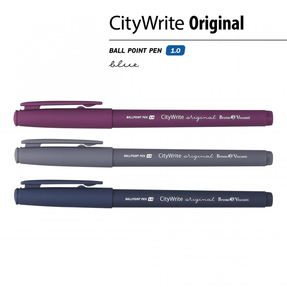 Ручка шариковая "CityWrite", 1,0 мм, ассорти, стерж. синий - 2