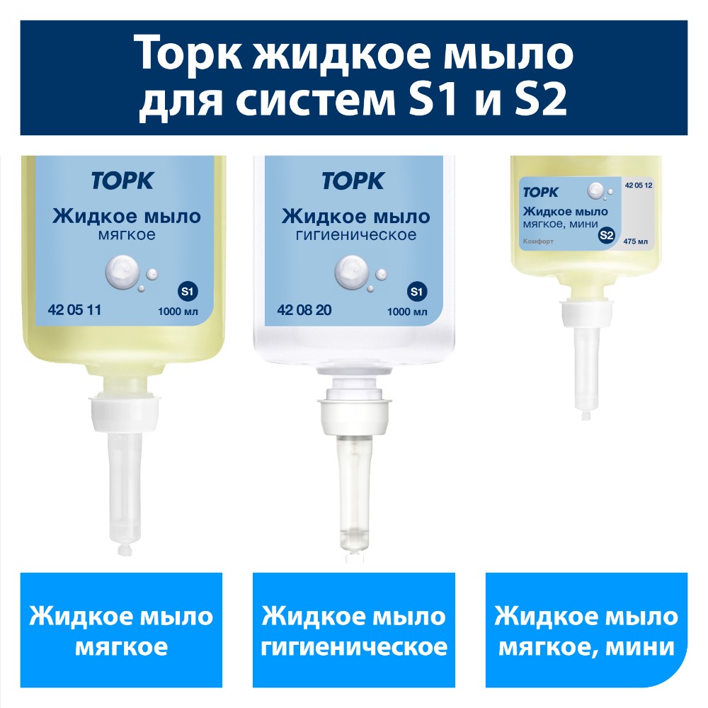 Мыло жидкое TORK Комфорт S2 мини, 475 мл, мягкое (420512) - 8