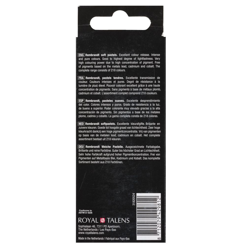 Набор мягкой пастели "Rembrandt Half Pastel", 5 цветов, теплые синие - 4