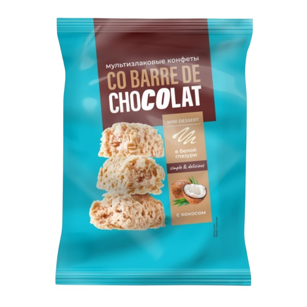 Конфеты "Co barre de CHOCOLAT" с кокосом, 135 гр, мультизлаковые