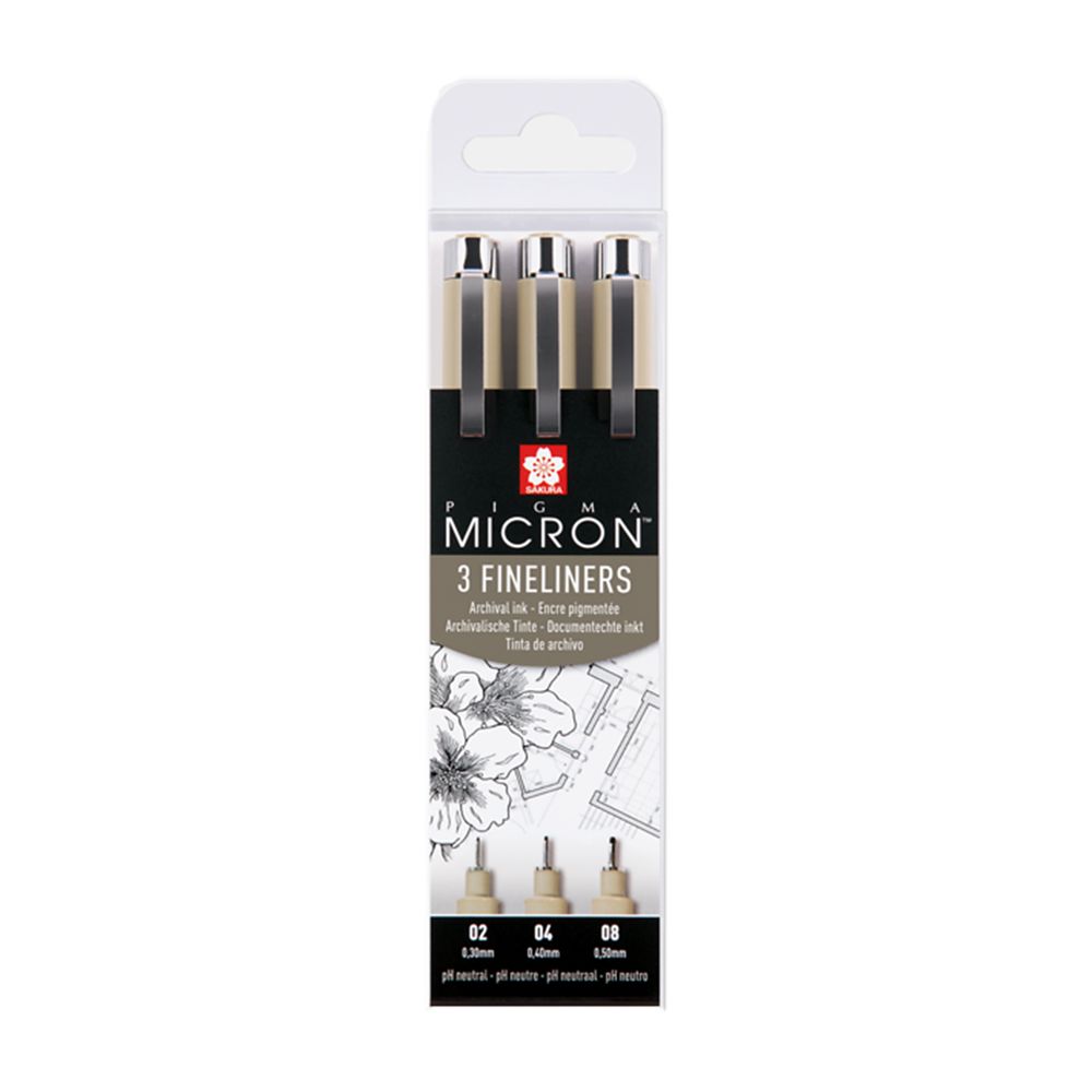 Набор ручек капиллярных "Sakura Pigma Micron", 3 шт
