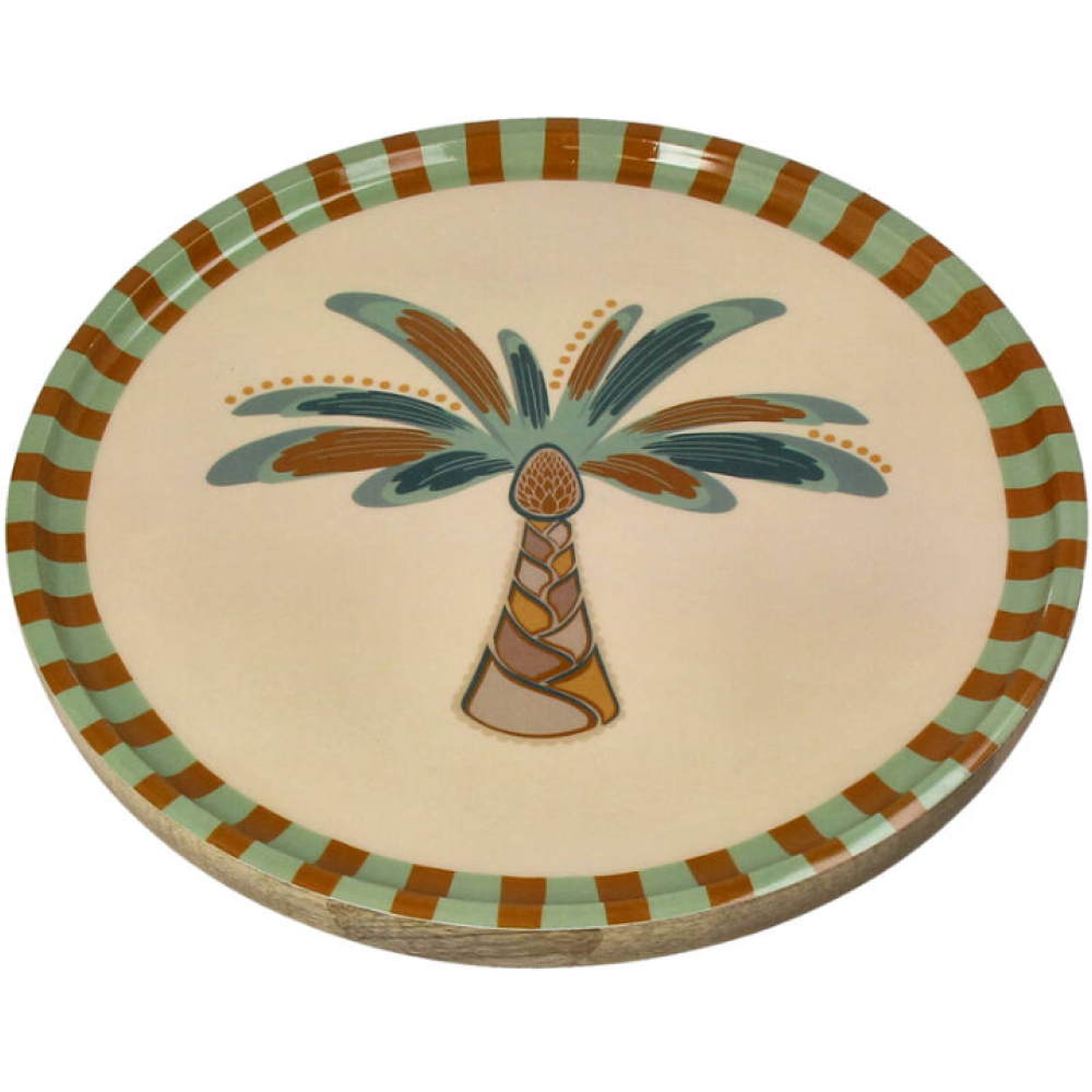 Тарелка деревянная "Palm Tree", 30х30х2.5 см, разноцветный