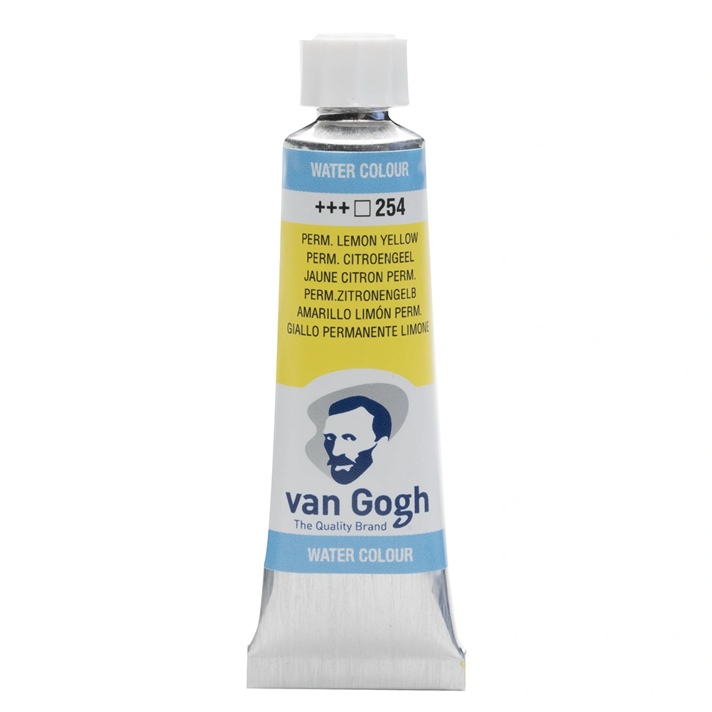 Краски акварельные "Van Gogh", 254 желтая-лимонная прочная, 10 мл, туба