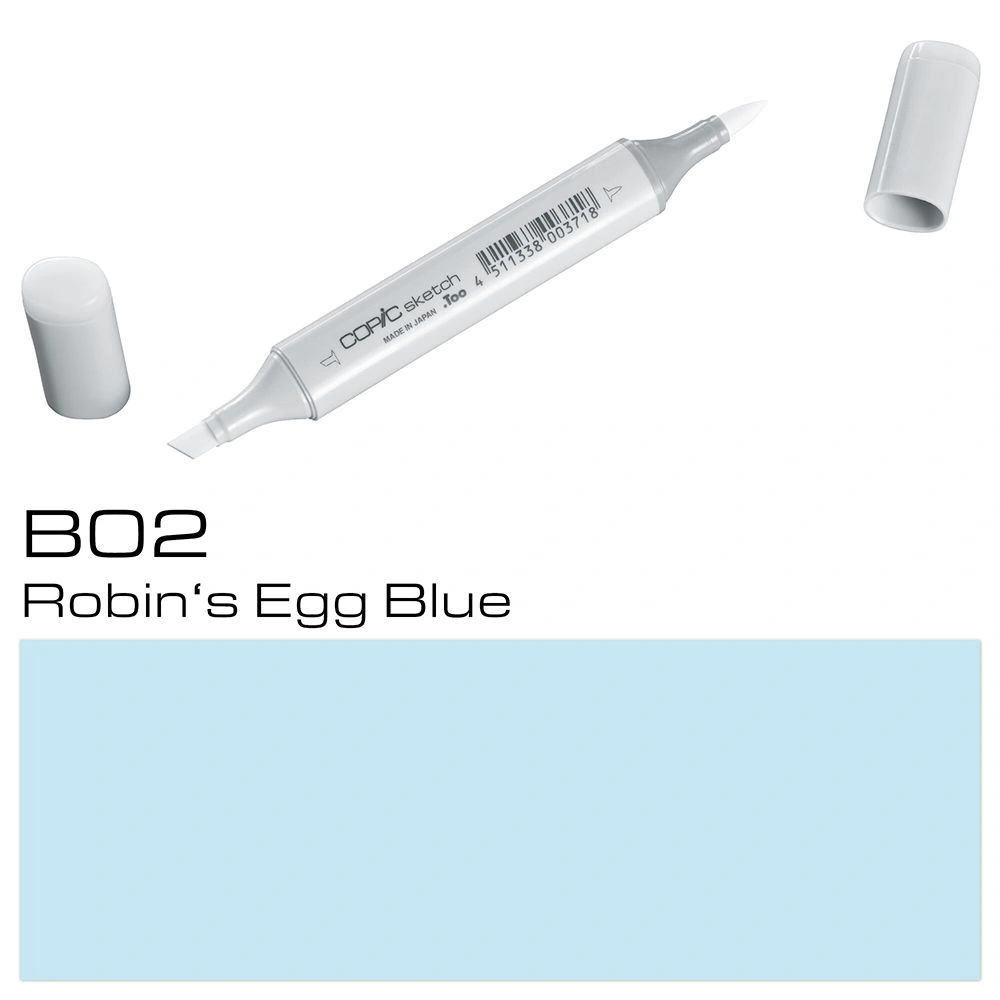 Маркер перманентный "Copic Sketch", B-02 голубая яичная скорлупа