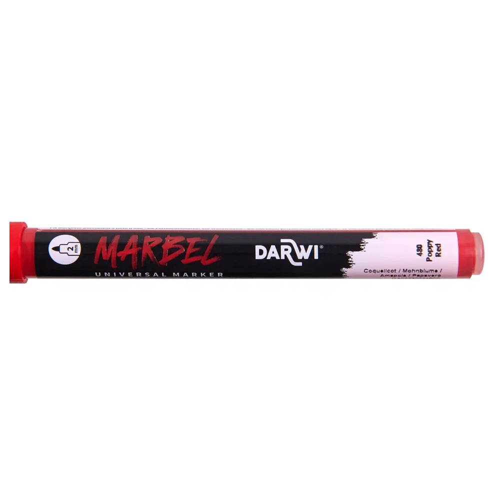 Маркер акриловый "Darwi.Marbel" 480, маковый красный - 2